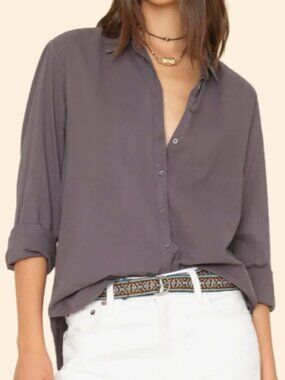 Xirena Long Sleeve Button Down Collared Shirt - Brown / Chocolate - S